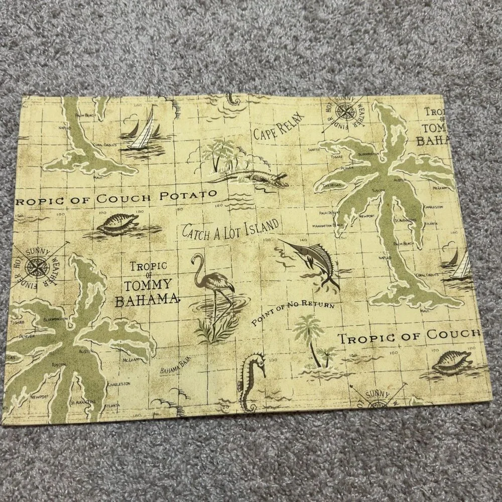 Tommy Bahama Placemats LOT of 7 Tropic Of Couch Potato 13x18